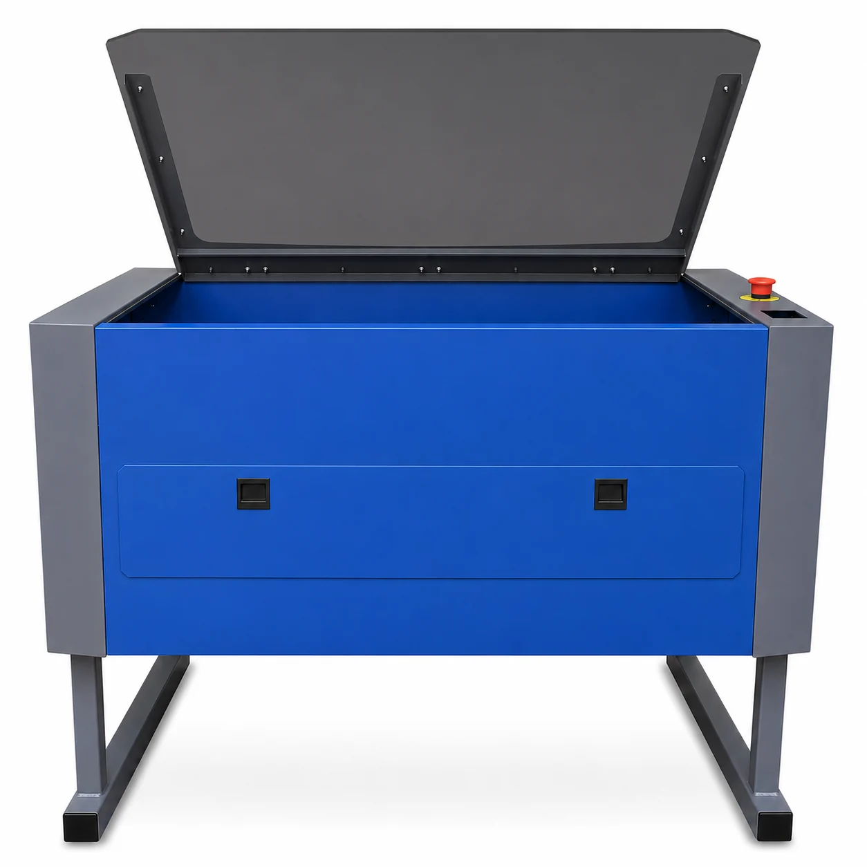 Specialised Solo Plus laser system, blue cabinet with open lid